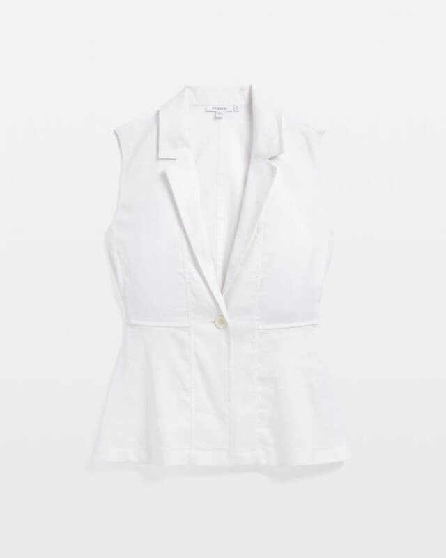 Linen Blend Stretch Vest - image 5